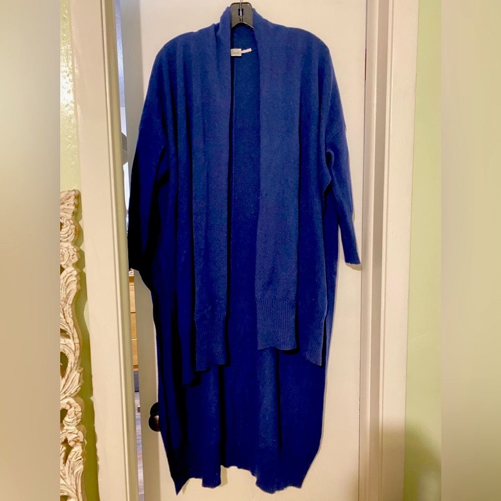 Rosetta Getty wool and cashmere high-low duster royal blue xs